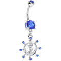 BodyCandy Blue Gem Sailing in Style Ship Wheel and Anchor Dangle Belly Ring — main product shot