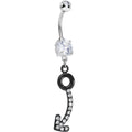 BodyCandy Clear Gem Black Glamour Arrow Dangle Belly Ring — main product shot