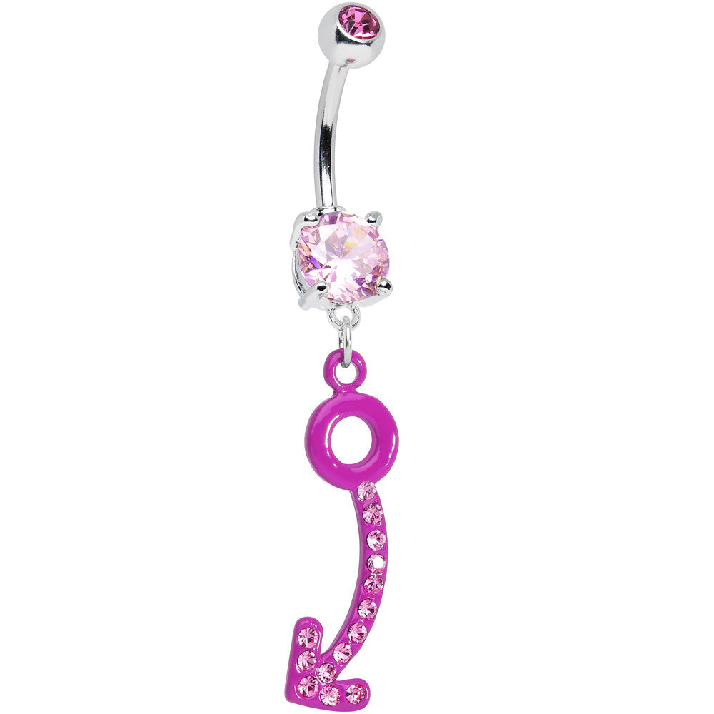 BodyCandy Pink Gem Pink Glamour Arrow Dangle Belly Ring — main product shot