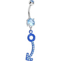 BodyCandy Aqua Gem Blue Glamour Arrow Dangle Belly Ring — main product shot