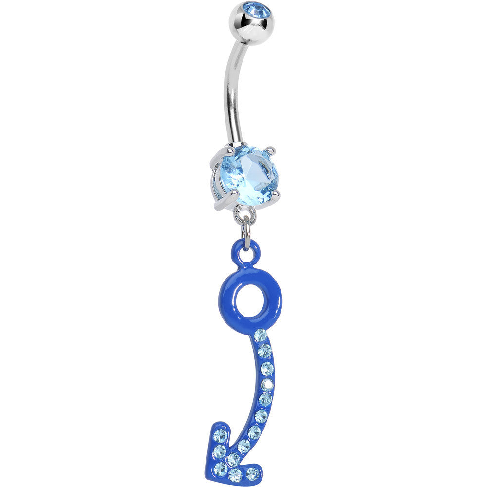 BodyCandy Aqua Gem Blue Glamour Arrow Dangle Belly Ring — main product shot