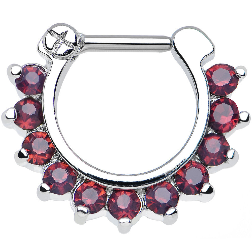 BodyCandy 16G 1/4 Passionate Purple Gem Septum Clicker — main product shot