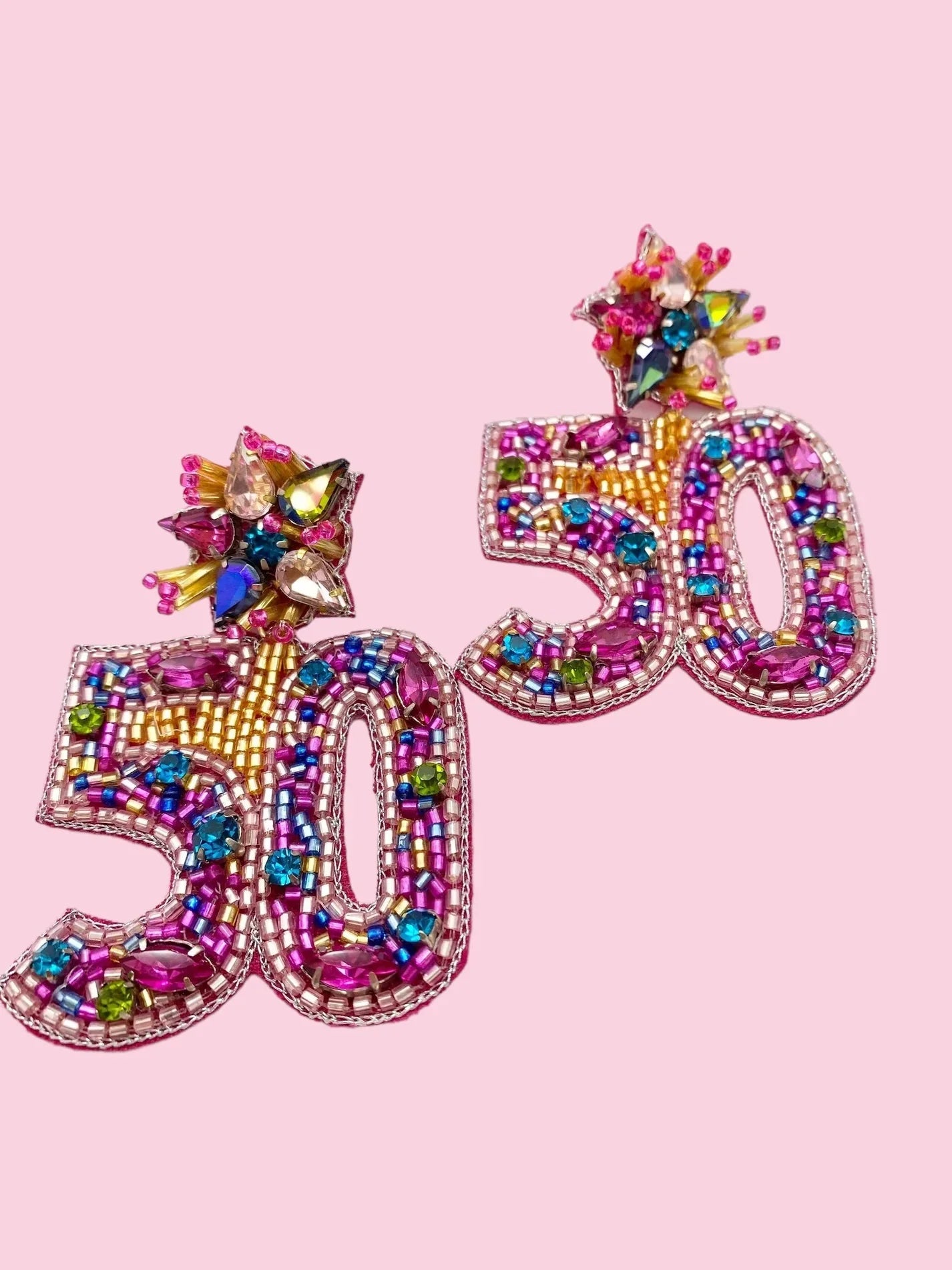 KADOU BOUTIQUE Happy Birthday Beaded Earrings — main product shot