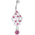 BodyCandy Pink Gem Brilliant Rosebud Dangle Belly Ring — main product shot