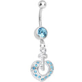 BodyCandy Aqua Gem Your Heart Has the Key Dangle Belly Ring — main product shot