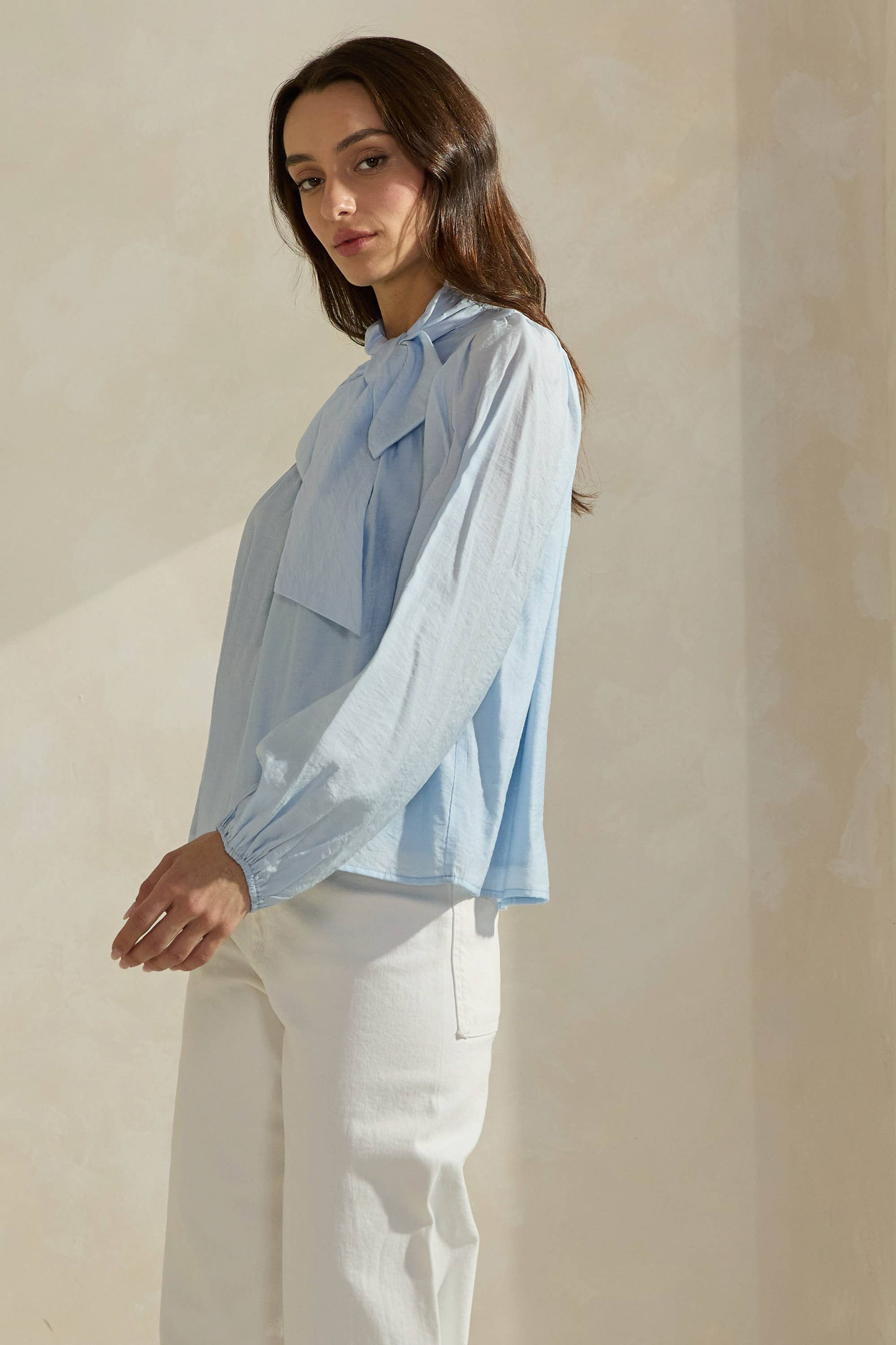 KADOU BOUTIQUE Able - Bow-Tie Neck Blouse — lifestyle context