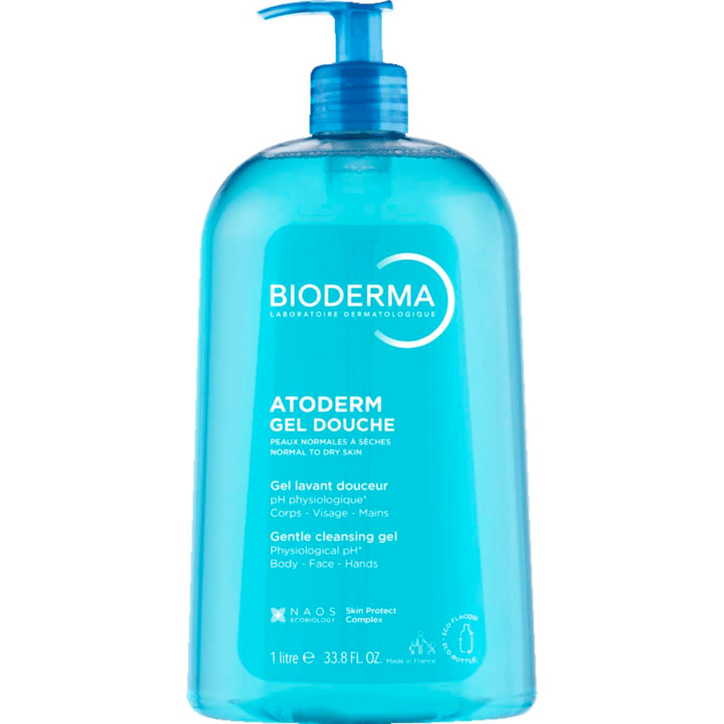 Bioderma Atoderm Shower Gel 1000ml - Moisturizing, Dermatologically Tested, Paraben-Free for Sensitive Skin