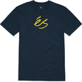 éS Script Mid SS Tee - Navy/Yellow by Skates USA