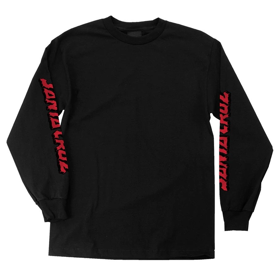 Santa Cruz Mandala Hand Long Sleeve Mens T-Shirt - Black by Skates USA