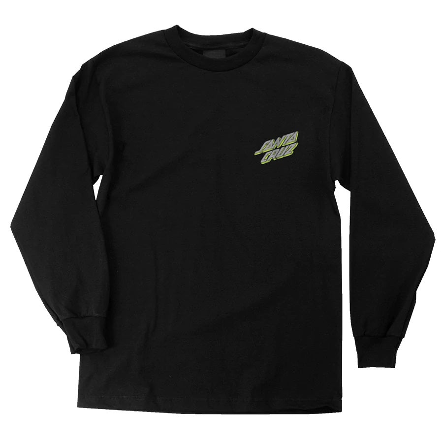 Santa Cruz Portal Dot Long Sleeve Mens T-Shirt - Black by Skates USA