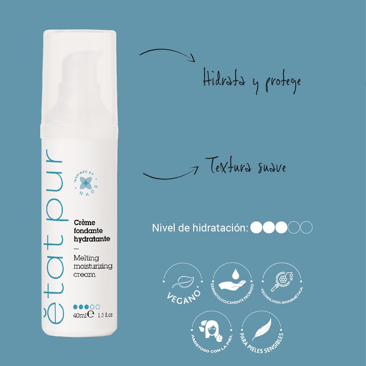 Etat Pur Melting Moisturizing Cream - Soothing Hydration for Sensitive Skin, 1.35 fl oz