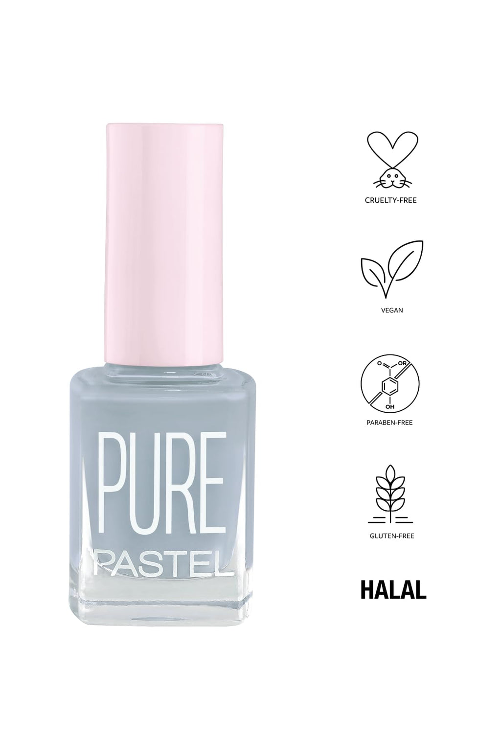Pastel Pure 610 Nail Polish 13ml - Vegan & Cruelty-Free Nail Polish with Thick Brush for Easy Application