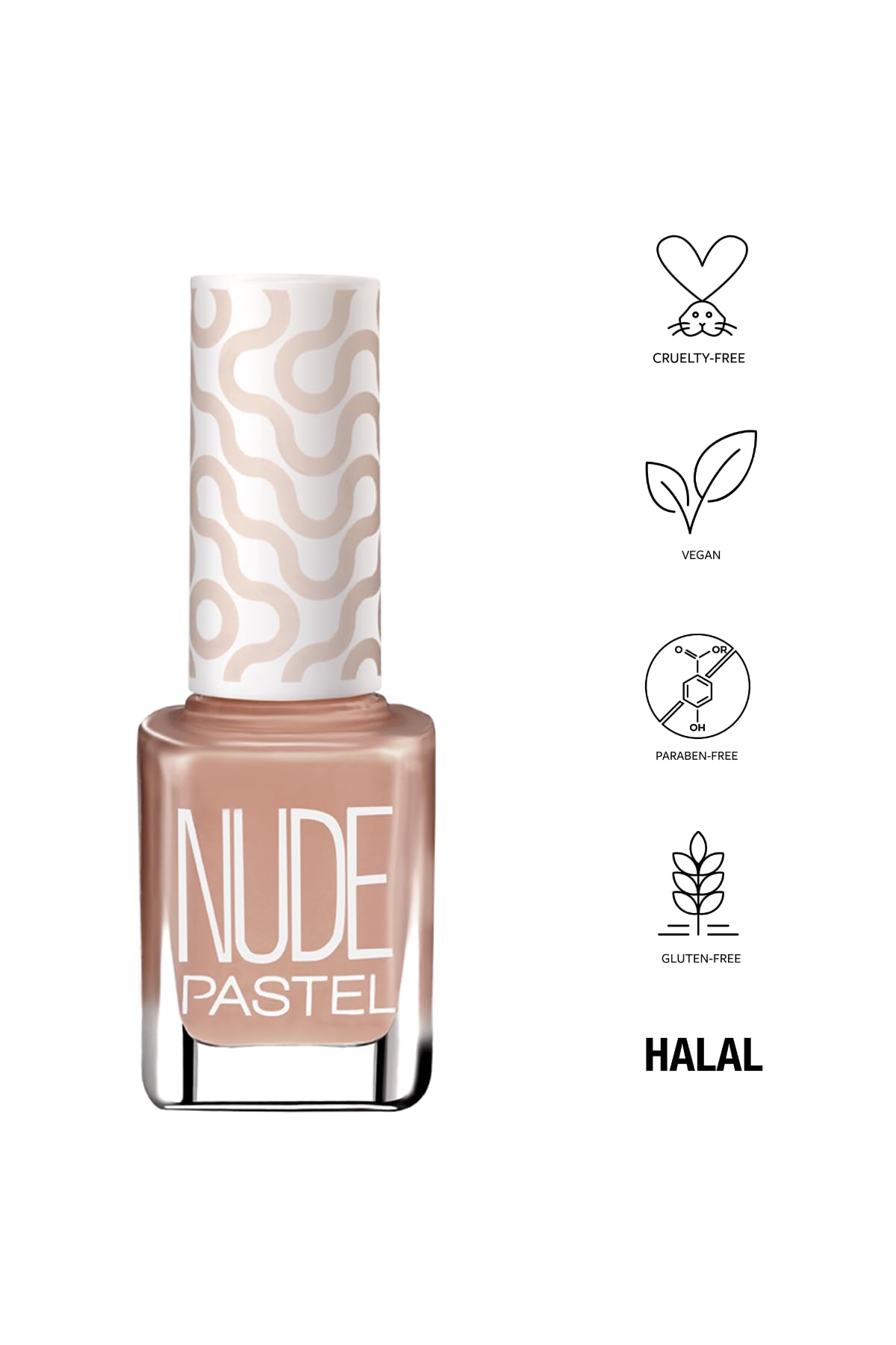Pastel Vegan Nude Nail Polish 13ml - Cruelty-Free, Non-Toxic, Intense Coverage