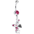 BodyCandy Pink Gem Cherubic Angel Dangle Belly Ring — main product shot