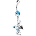 BodyCandy Aqua Gem Cherubic Angel Dangle Belly Ring — main product shot
