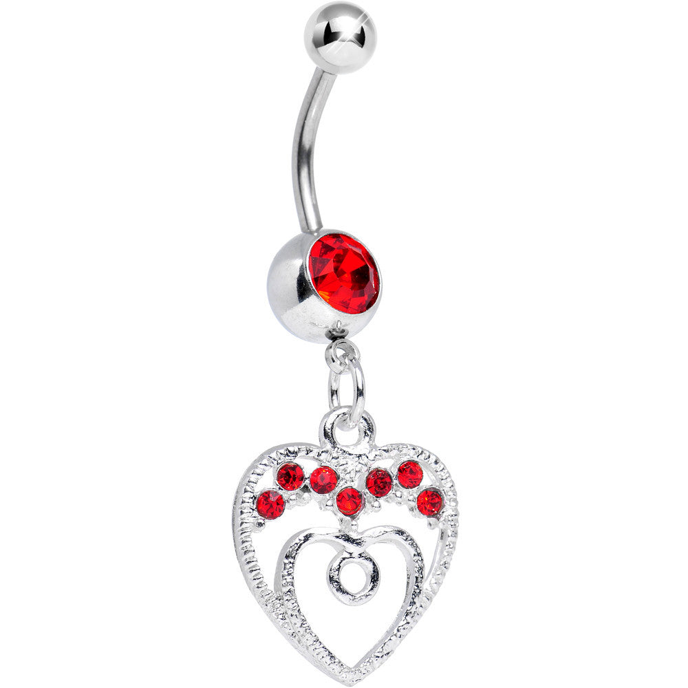 BodyCandy Red Gem Grow with Love Dangle Belly Ring — main product shot