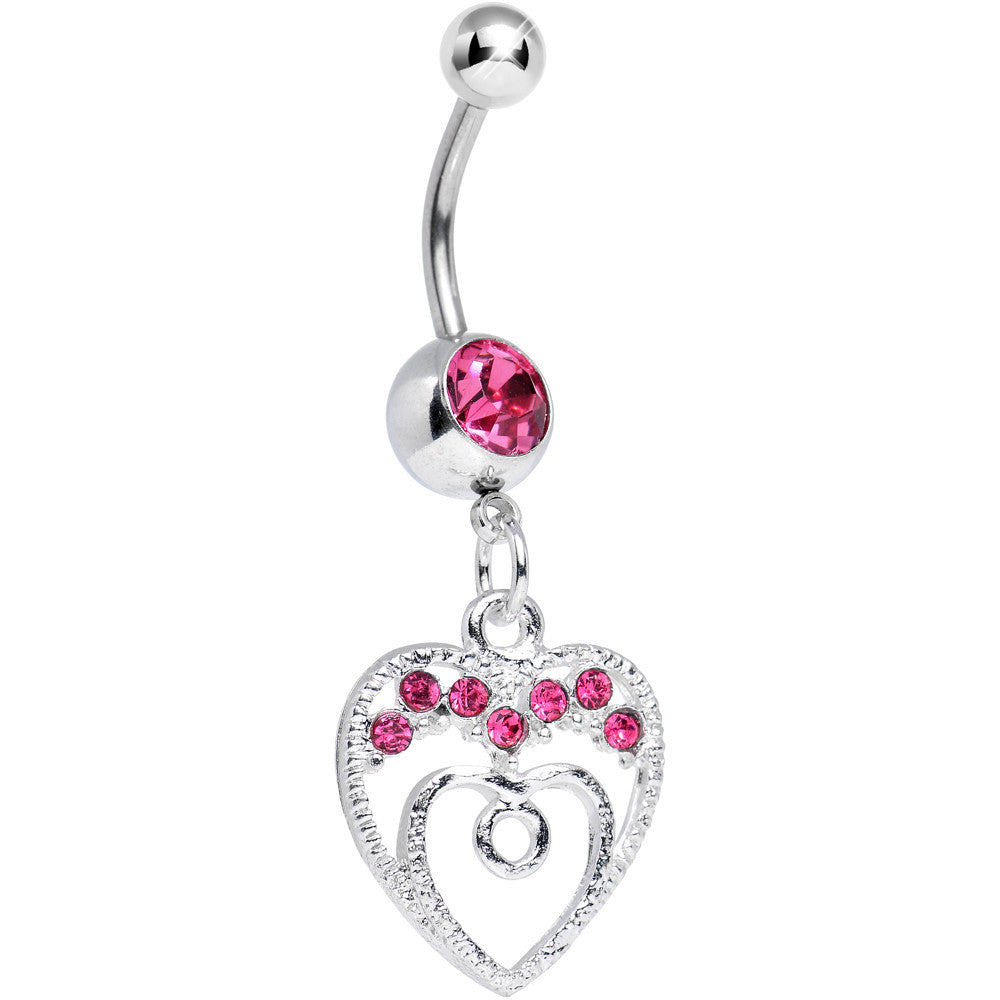BodyCandy Pink Gem Grow with Love Dangle Belly Ring — main product shot
