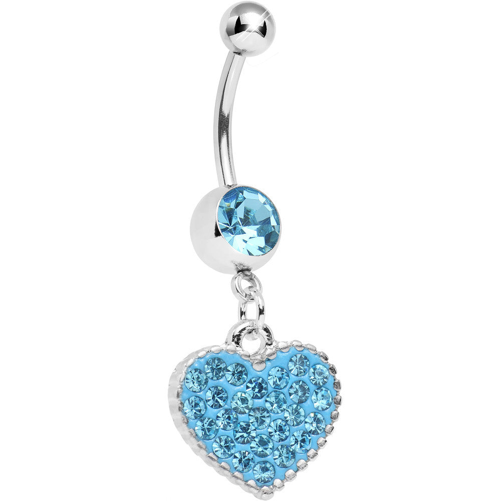 BodyCandy Aqua Gem Morning Sunrise Heart Belly Ring — main product shot