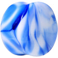 BodyCandy Acrylic Blue and White Marbled Saddle Plug 6G to 1 Inch — packaging