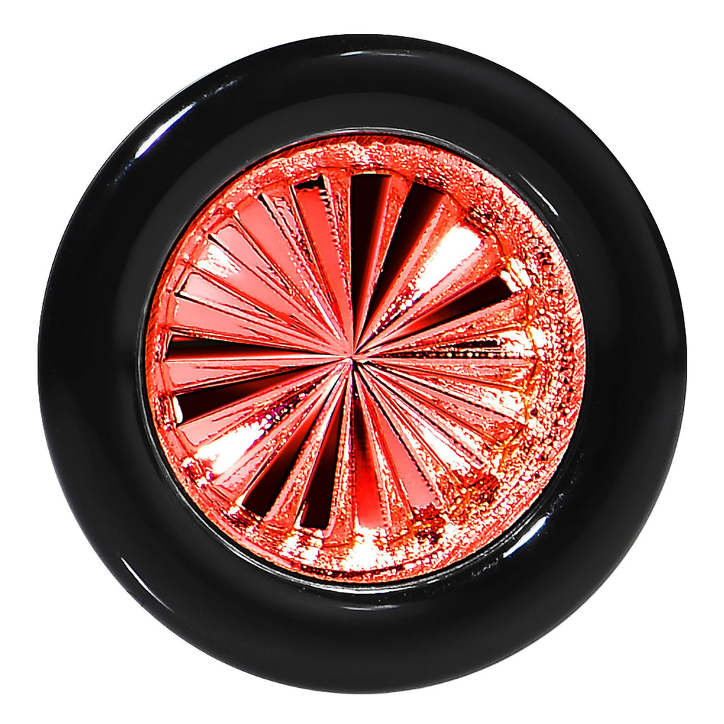 BodyCandy Black Acrylic Red Flashy Tire Rim Saddle Plug 2G to 20mm — detail close-up