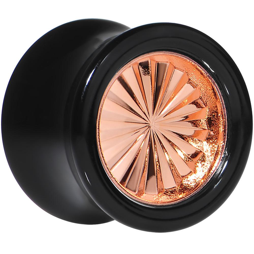 BodyCandy Black Acrylic Pink Flashy Tire Rim Saddle Plug 2G to 20mm — back view