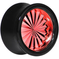 BodyCandy Black Acrylic Red Flashy Tire Rim Saddle Plug 2G to 20mm — in-use photo
