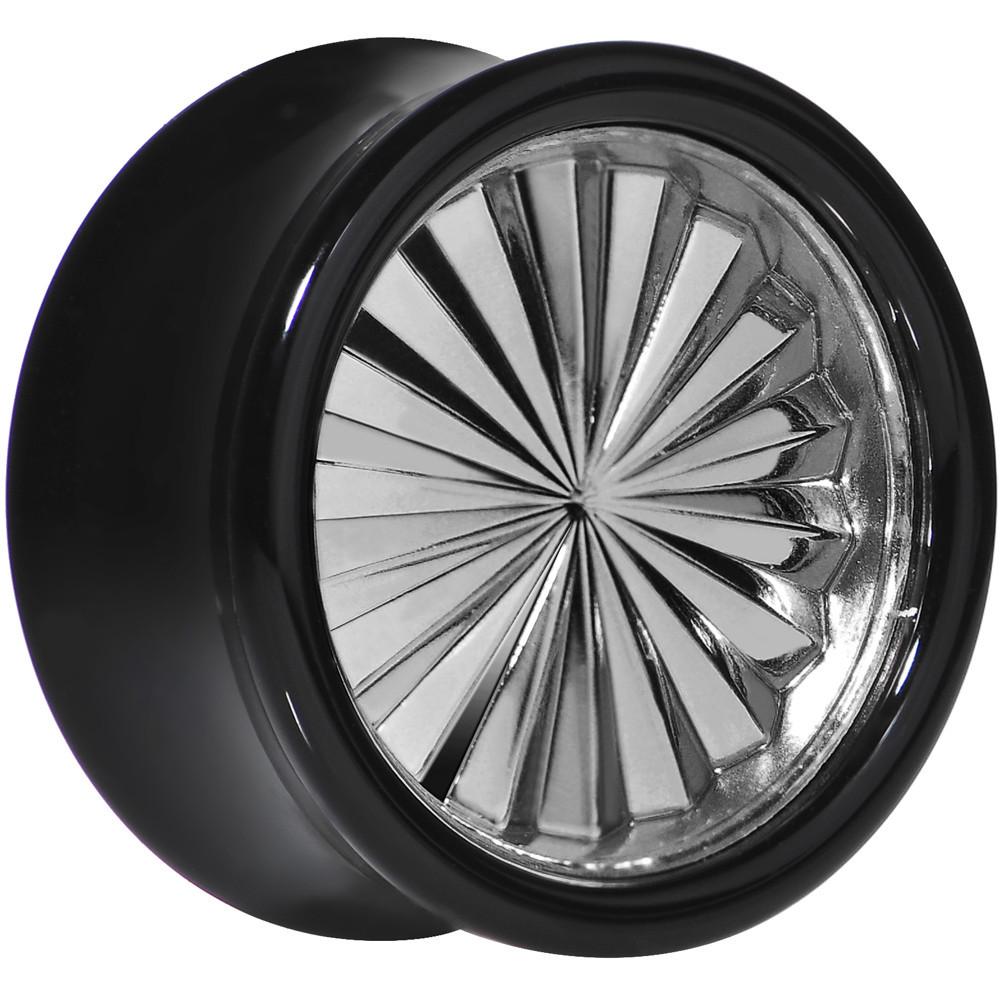 BodyCandy Black Acrylic Grey Flashy Tire Rim Saddle Plug 2G to 20mm — size reference