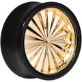 BodyCandy Black Acrylic Gold Flashy Tire Rim Saddle Plug 2G to 20mm — color detail
