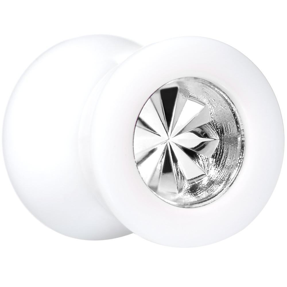 BodyCandy White Acrylic Silver Flashy Tire Rim Saddle Plug 2G to 20mm — lifestyle context