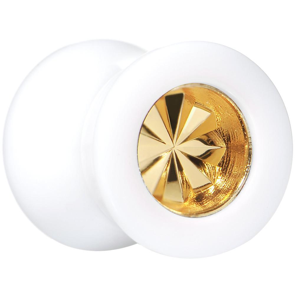 BodyCandy White Acrylic Gold Flashy Tire Rim Saddle Plug 2G to 20mm — lifestyle context