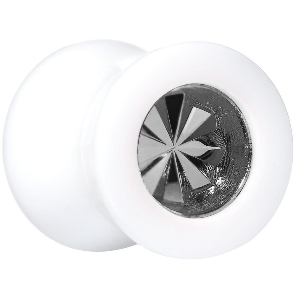 BodyCandy White Acrylic Grey Flashy Tire Rim Saddle Plug 2G to 20mm — lifestyle context