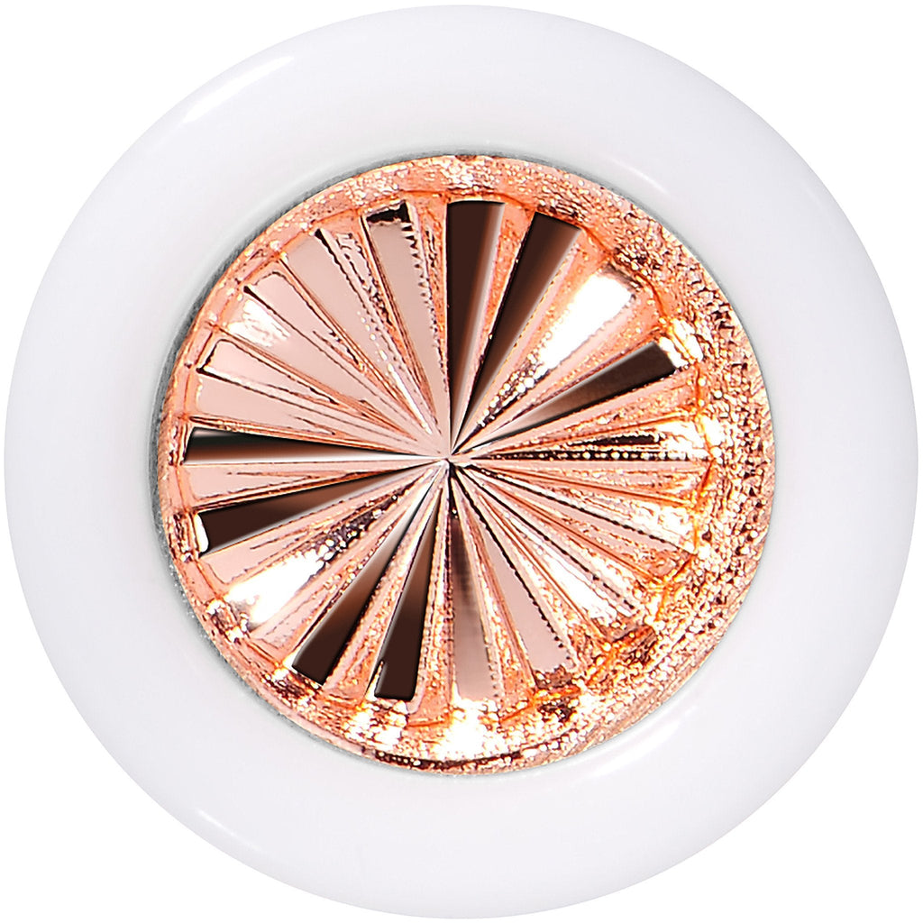 BodyCandy White Acrylic Pink Flashy Tire Rim Saddle Plug 2G to 20mm — detail close-up