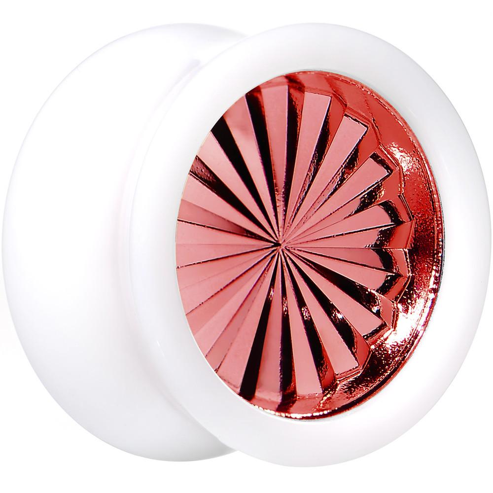 BodyCandy White Acrylic Red Flashy Tire Rim Saddle Plug 2G to 20mm — in-use photo
