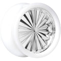 BodyCandy White Acrylic Silver Flashy Tire Rim Saddle Plug 2G to 20mm — size reference