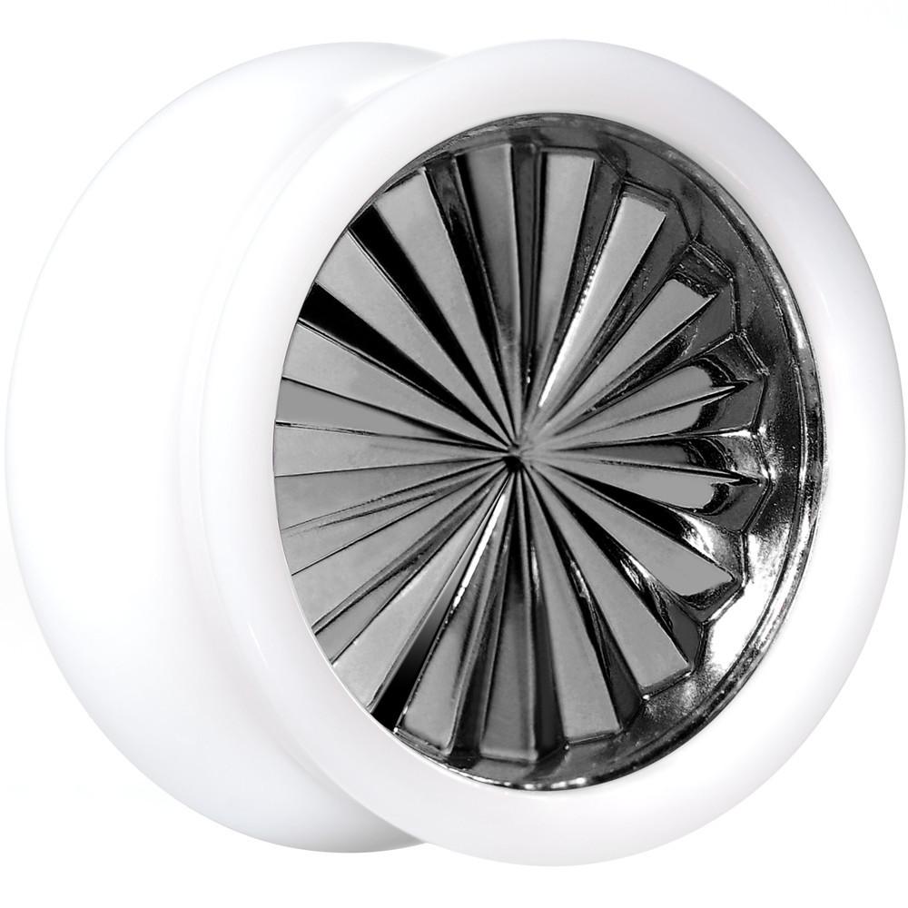 BodyCandy White Acrylic Grey Flashy Tire Rim Saddle Plug 2G to 20mm — size reference