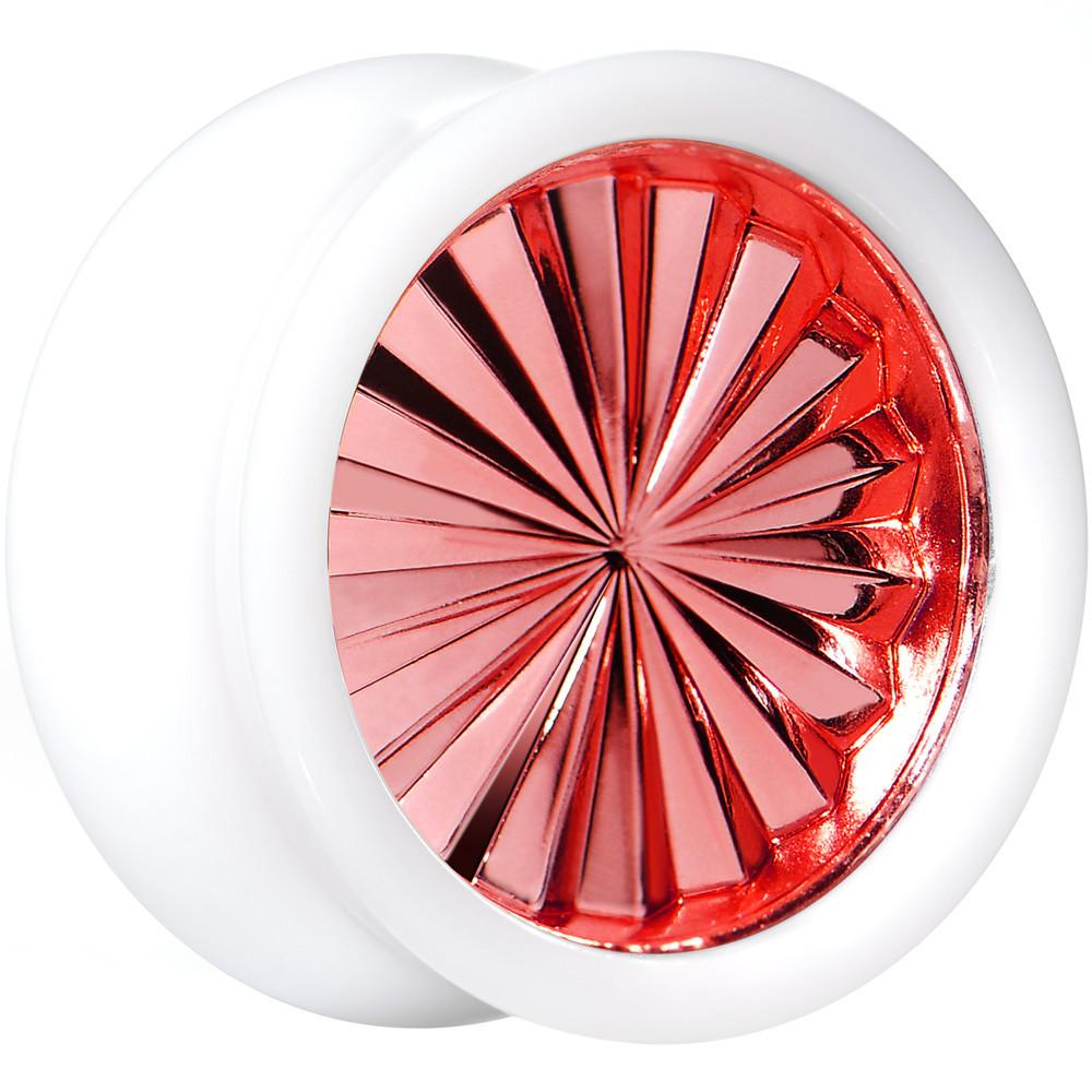 BodyCandy White Acrylic Red Flashy Tire Rim Saddle Plug 2G to 20mm — size reference