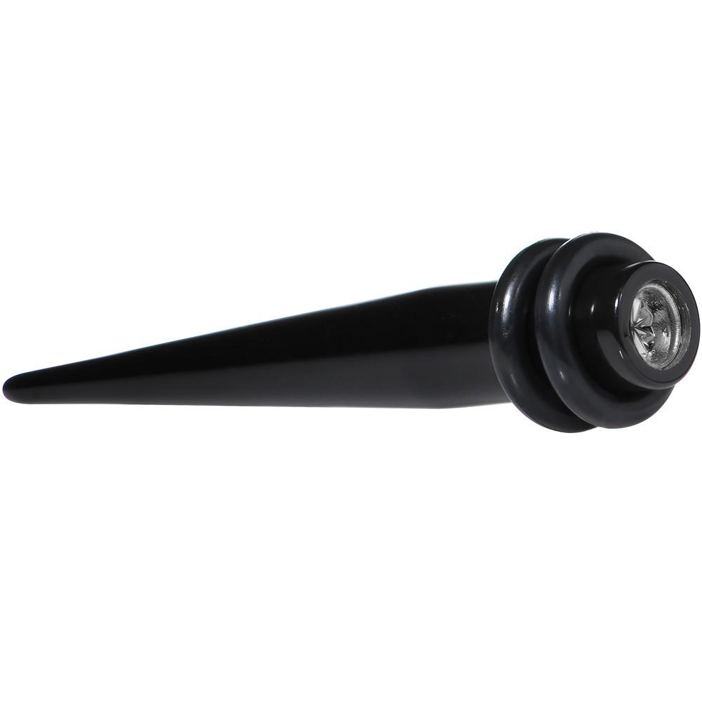 BodyCandy Black Acrylic Grey Flashy Tire Rim Taper 2G to 20mm — side view