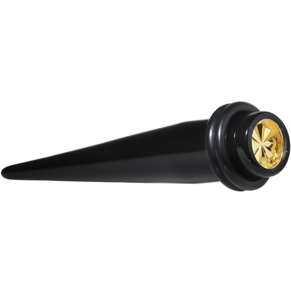 BodyCandy Black Acrylic Gold Flashy Tire Rim Taper 2G to 20mm — lifestyle context