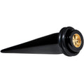 BodyCandy Black Acrylic Gold Flashy Tire Rim Taper 2G to 20mm — main product shot