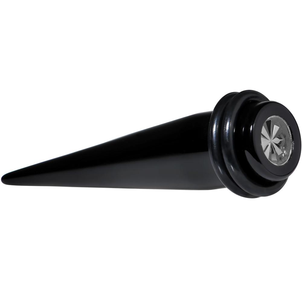BodyCandy Black Acrylic Grey Flashy Tire Rim Taper 2G to 20mm — main product shot