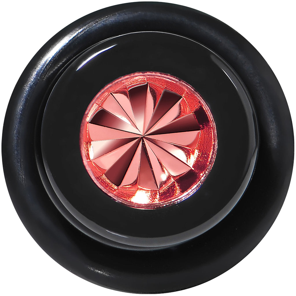 BodyCandy Black Acrylic Red Flashy Tire Rim Taper 2G to 20mm — detail close-up
