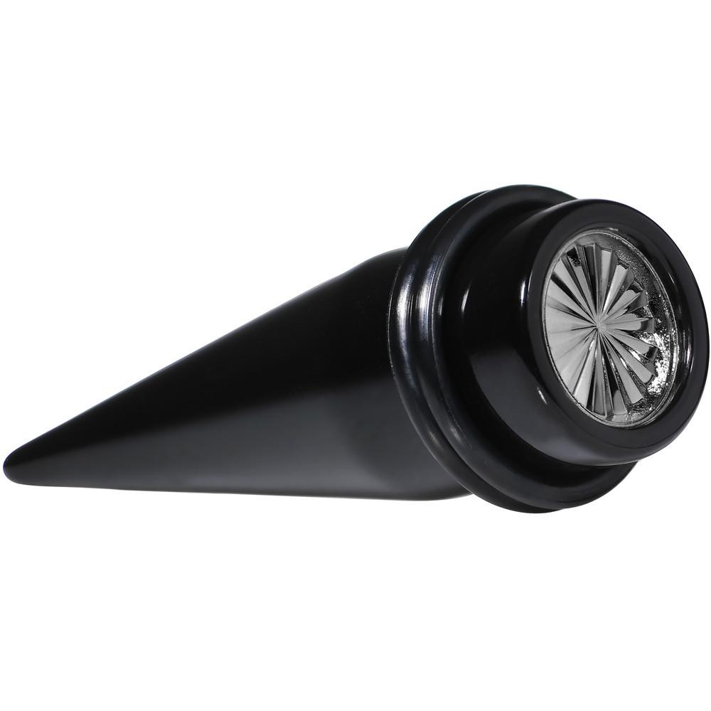BodyCandy Black Acrylic Grey Flashy Tire Rim Taper 2G to 20mm — alternative angle