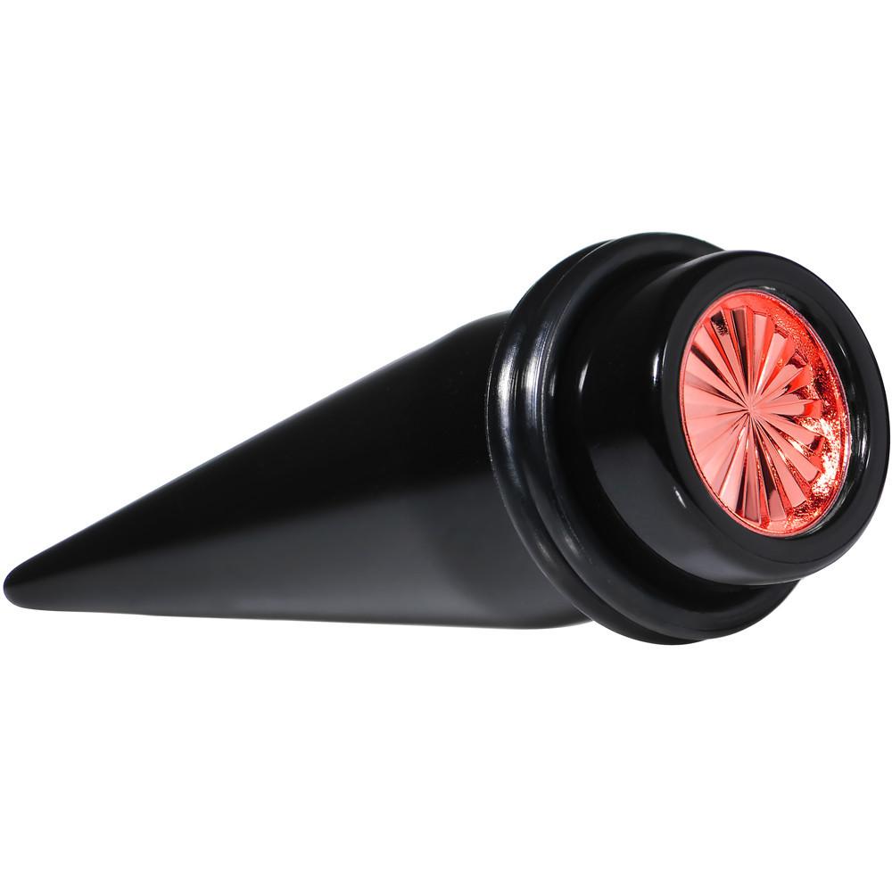 BodyCandy Black Acrylic Red Flashy Tire Rim Taper 2G to 20mm — alternative angle