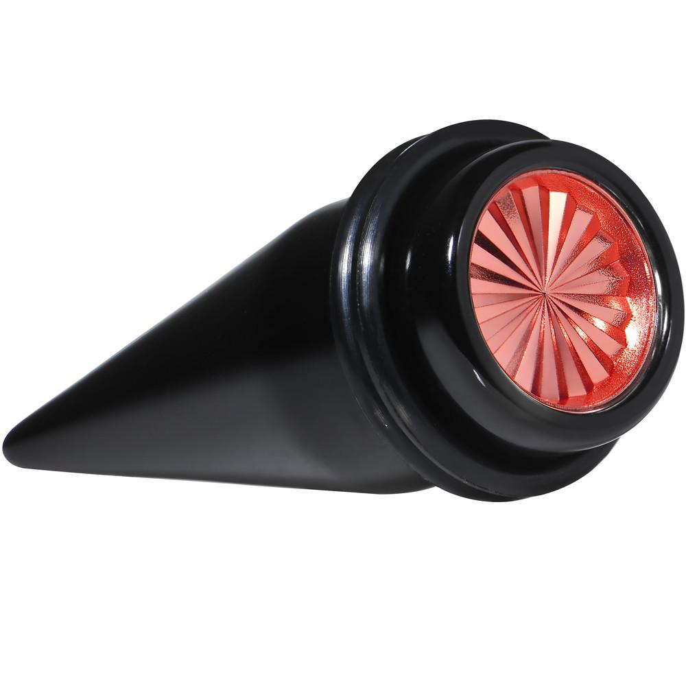 BodyCandy Black Acrylic Red Flashy Tire Rim Taper 2G to 20mm — in-use photo