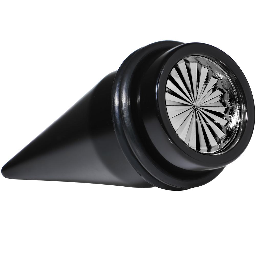 BodyCandy Black Acrylic Grey Flashy Tire Rim Taper 2G to 20mm — size reference
