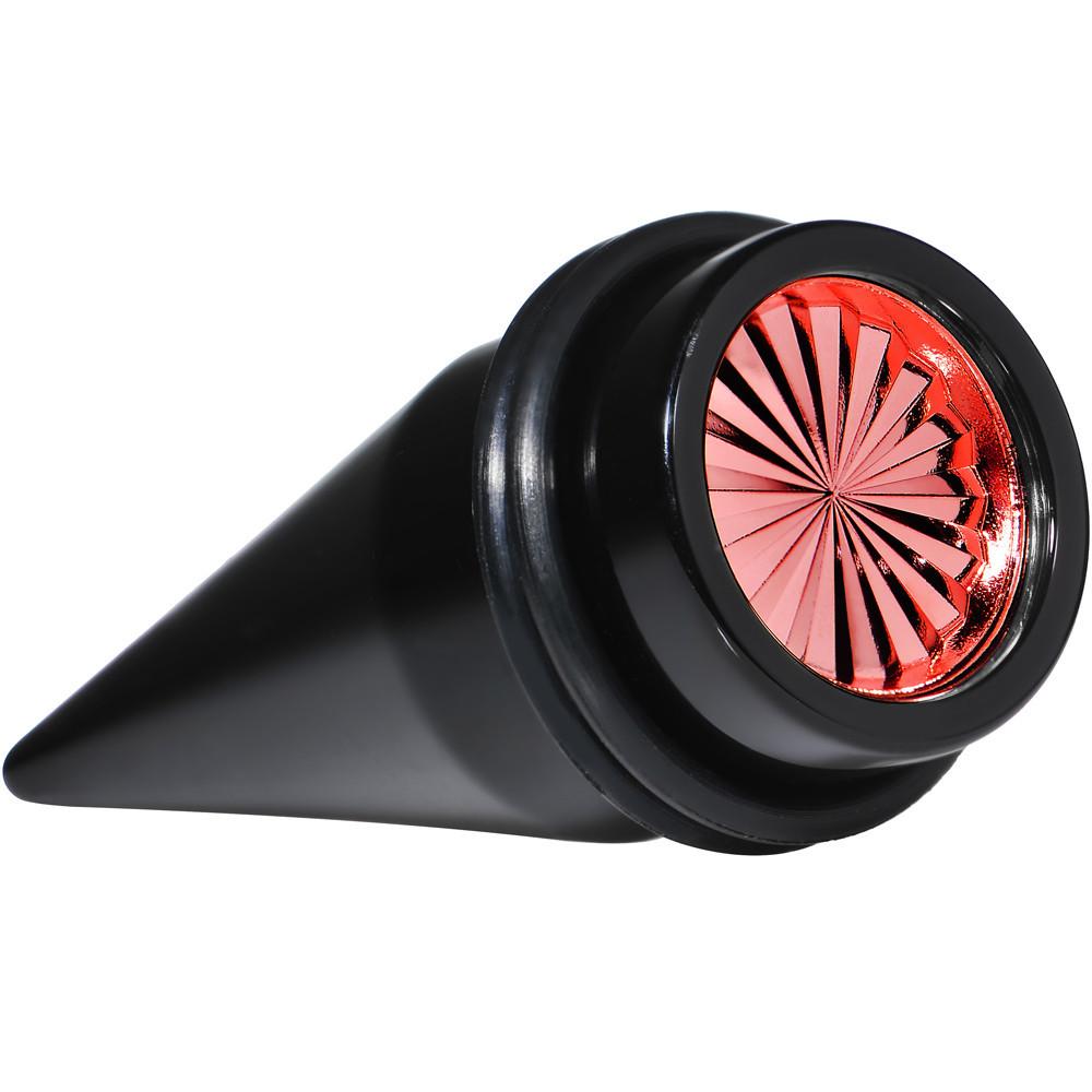 BodyCandy Black Acrylic Red Flashy Tire Rim Taper 2G to 20mm — size reference