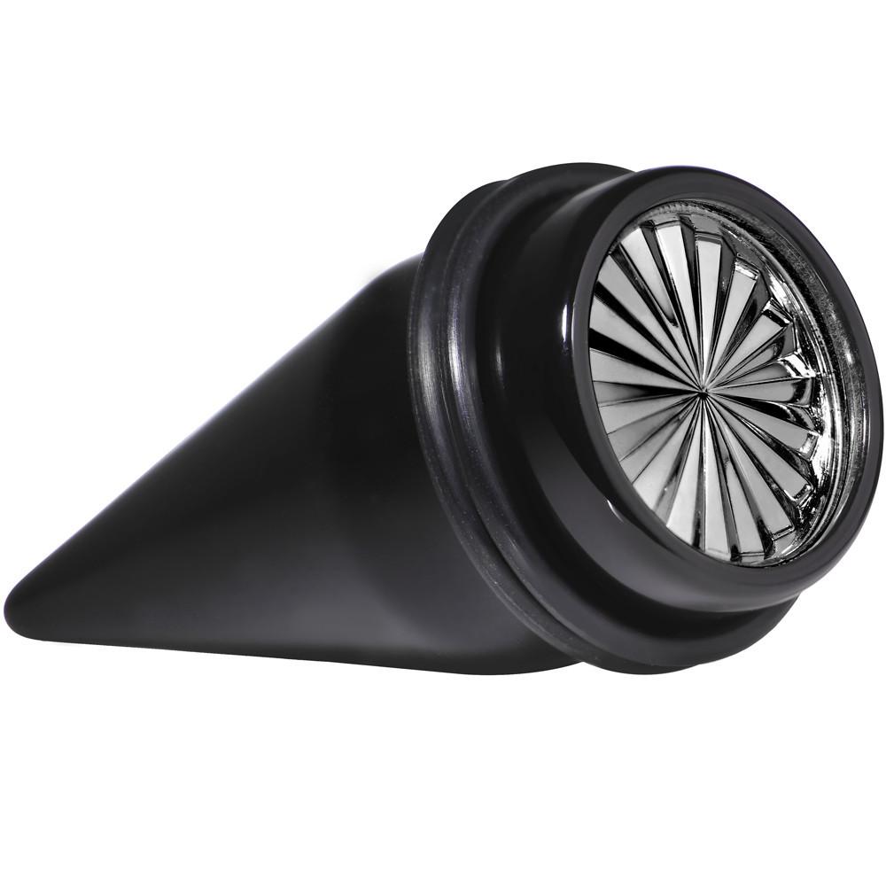 BodyCandy Black Acrylic Grey Flashy Tire Rim Taper 2G to 20mm — color detail