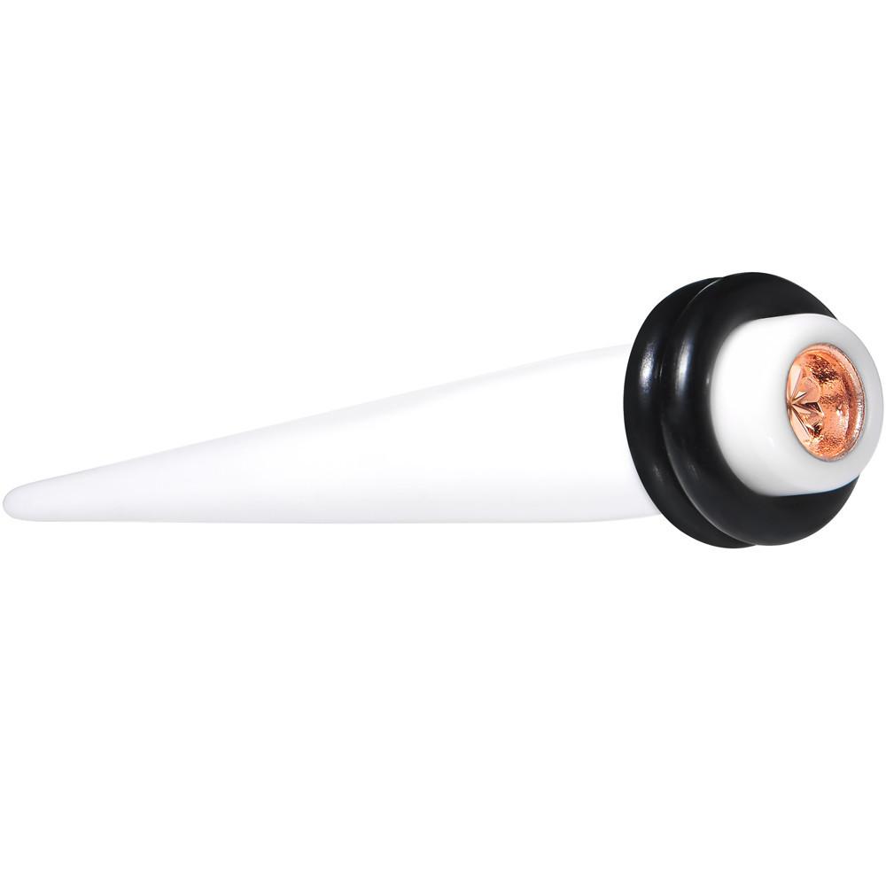 BodyCandy White Acrylic Pink Flashy Tire Rim Taper 2G to 20mm — side view