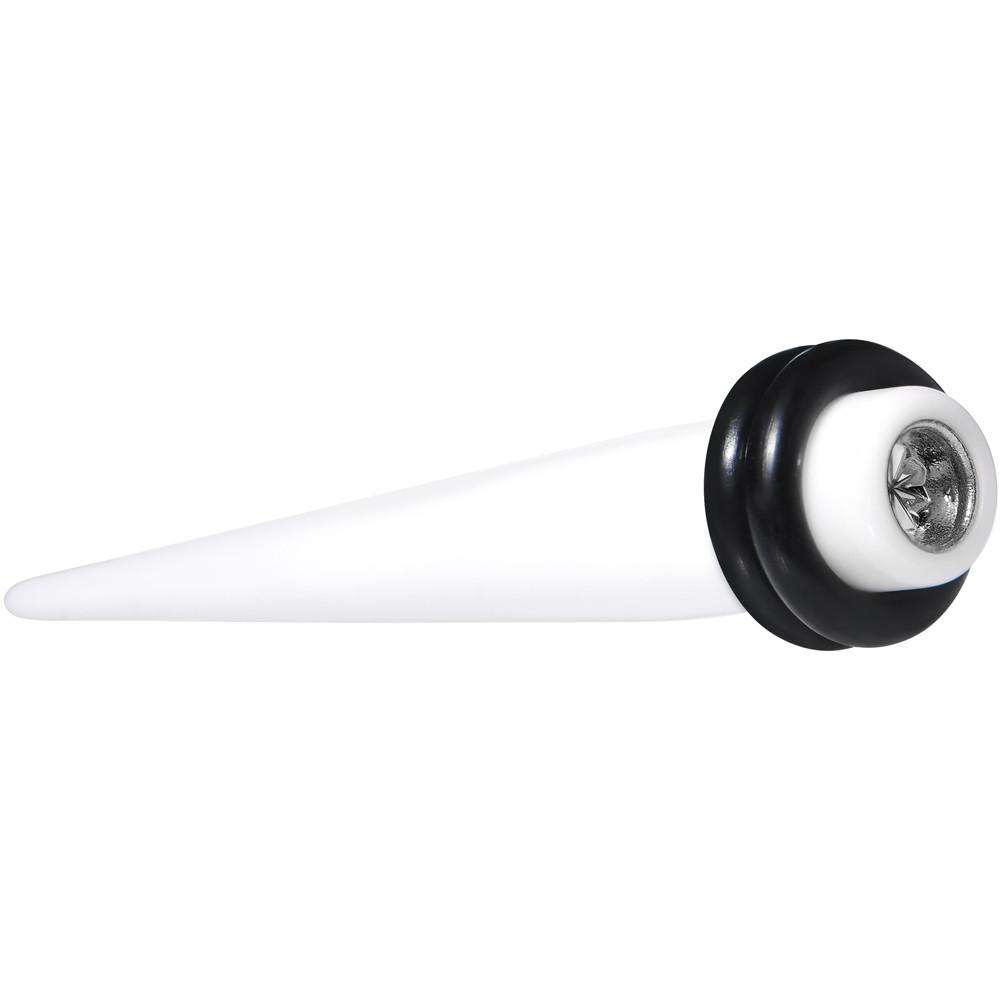 BodyCandy White Acrylic Grey Flashy Tire Rim Taper 2G to 20mm — side view