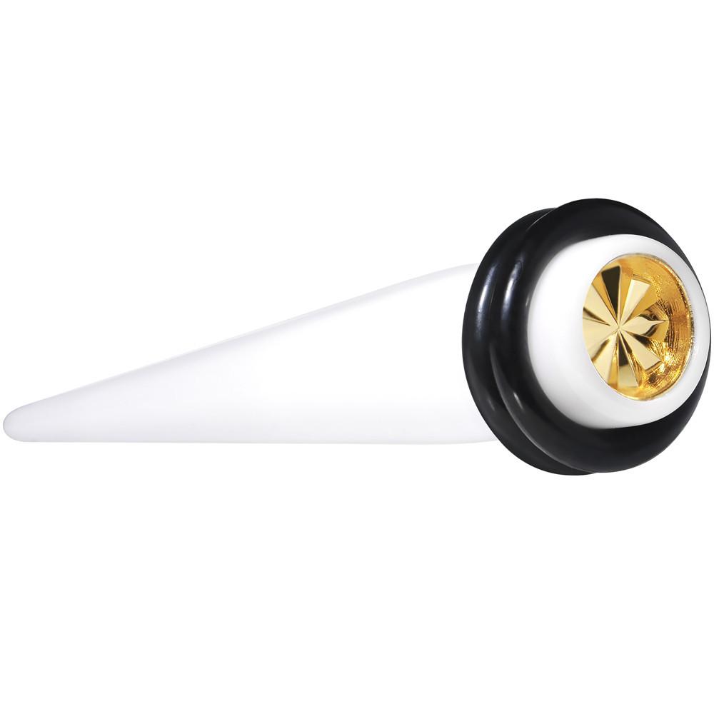 BodyCandy White Acrylic Gold Flashy Tire Rim Taper 2G to 20mm — lifestyle context